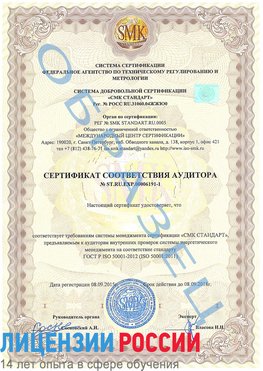Образец сертификата соответствия аудитора №ST.RU.EXP.00006191-1 Краснознаменск Сертификат ISO 50001